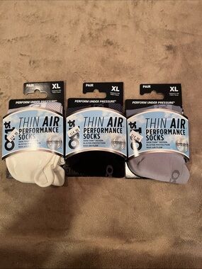 OS1ST Thin Air Performance No-Show Socks - Pack of 3 (White, Black, Gray)